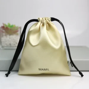 High-End Custom Reusable Silk Satin Jewelry Pouch Small Drawstring Bag Specialized Satin Storage Pouch for Jewelry