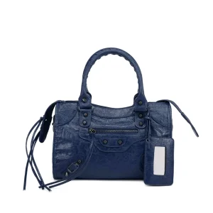 High End French Retro Trendy Spicy Girl Handbag Paris Rivet Single Shoulder Crossbody Bag Zipper Pillow Bag Design for Woman
