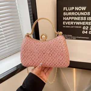High-End Handbag New Chain Bag Women’s Shoulder Crossbody Bags for Evening Polyester Lining