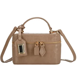 High End Niche Design Fashion Woven Pattern Handbag Square Box Bag Women Lunch Box Bag Versatile Crossbody Shoulder Bag