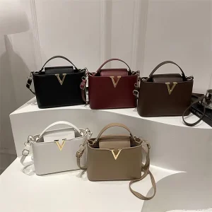 High Quality Color-Blocked Small Square Handbag Womens Bag