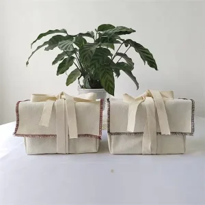 High Quality Cotton Envelope Packaging Dust Bag Cotton Canvas Envelope Bag Cosmetic Tea Set Packaging