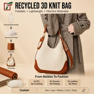 High Quality Custom Lady Single Brown Thread Pattern Hobo Shoulder Bag