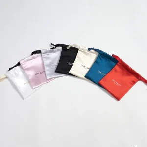 High Quality Customized Logo Eco Friendly Silk Satin Dust Pouch Bags Drawstring Jewelry Bag