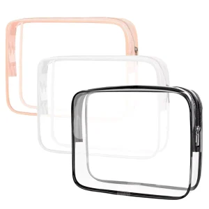 High Quality Customized Travel Transparent PVC Toilet Cosmetic Bag Clear Makeup Bag for Women