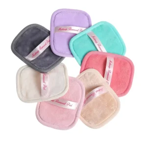 High Quality Flannel Makeup Remover Pads Reusable Facial Cleansing Cloth With Mesh Pouch