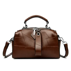 High Quality PU Women’s Handbag Large Capacity Bolsa Boston De PU Com Patchwork Vintage Design De Nicho Bolsa