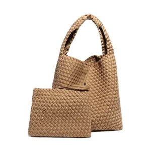 High Quality Popular Women’s Hand Woven Tote Bag Casual One Shoulder Vintage Style Portable Underarm Bag for Mother and Child