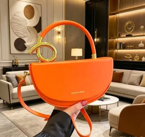 High Quality Retro Fashion Handbag Cross Border Semi Circular Saddle Bag Single Shoulder Crossbody Bag Trendy