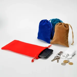 High Quality Velvet Logo Gift Drawstring Pouch Jewelry Storage Bag Customizable Size Washable
