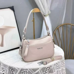 High Quality Waterproof PU Portable Women’s Single Shoulder Crossbody Handbag New Fashion Dress Solid Color Design Zipper Letter