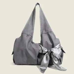Hobo Bow Bag Oxford Purse Large Versatile Tote Design Y2K Shoulder Bag Stylish Handbag with Bow for Women Commuting