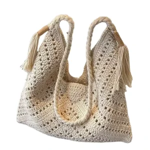Holiday Woven Bag Hollowed Out Shoulder Bag Foreign Style Large Capacity Tote Bag