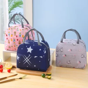 Hot Selling Insulated Lunch Bag Oxford Cloth Waterproof Hand held Bento Bag for Students Outdoor Portable Picnic Bags