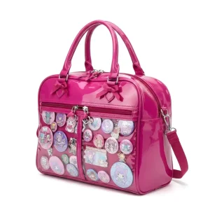 Hot Selling Kawaii Ita Bag Women’s Pink Patent Leather Handbag Large Capacity Satchel Crossbody Shoulder Bag for Pin Display