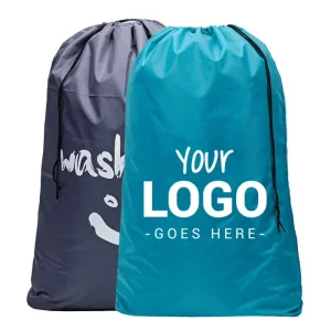 Hotel Laundry Bag Polyester Nylon Fabric Drawstring Closure Bulk Supply For Commercial Use Laundry Bag For Summer Camp