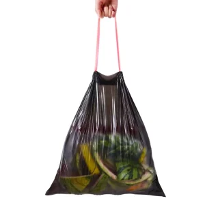 Household Large Capacity Recycled Plastic 30L 50L Colourful Draw String Trash Bags PE Bin Tall Kitchen Trash Garbage Bags