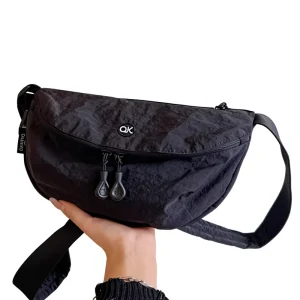Japanese Style Ultra Lightweight Waterproof Zipper Closure Crossbody Bag Oxford Cloth Unisex All Match Shoulder Nylon Saddle Bag