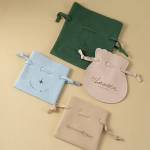 Jewelry Bag Pouches Luxury Eco Friendly Handmade Recyclable Custom Logo Drawstring Microfiber Lightweight Storage Bags
