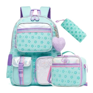 KH New Backpack for Girls School Bag with Lunch Box Pencil Case for Elementary Student Kids Cute Bookbag for Girls 8-10