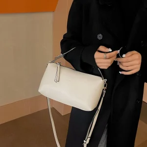 Korean New Pillow Bag Lazy Soft PU Casual Underarm Purse Women Versatile Single Shoulder Crossbody Daily Use Zip Closure Handbag