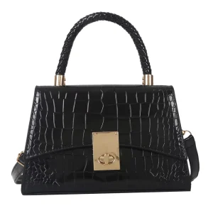 Korean Stone Pattern Square Bag Shiny Handheld Shoulder Crossbody Versatile Trendy Women Fashion