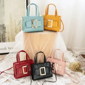 Korean Style Black Commerce TPU Geometric Zipper Small Square Bags Polyester Lining Clasp Handbags Shoulder Strap Ladies Women