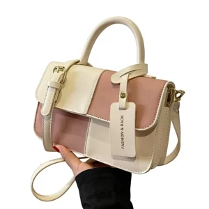 Korean Style Niche Small Square Women’s Spring New High-end PU Textured Western-style Trendy Shoulder Crossbody Bag Zipper