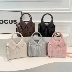 Korean Style Shirt Shape Creative Waterproof Shoulder Bag Creative Silk PU Portable Crossbody Bag for Women