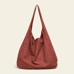 Korean Version Autumn Casual Wave Point Underarm Open Portable Single Strap Shoulder Bag Contrast Canvas Handbag