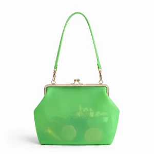 Korean style PVC Jelly Clamp ZIP Closure Single Women’s Candy Color Tote Bag Large Capacity Shoulder Underarm Summer Beach Bag
