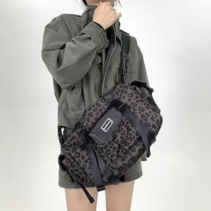 Ladies’ Fashionable and Personalized Leopard Print Shoulder Bag with Patchwork Trendy and Versatile Commuting Crossbody Bag