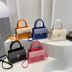 Ladies Handbags Retro Style Lady’s Crossbody Bags Candy Color PU Shoulder