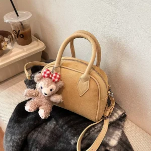 Ladies’ High Grade Single Shoulder Handbag Autumn Winter Fashion Oblique Span Zip Closure Candy New Bowling Niche Sense
