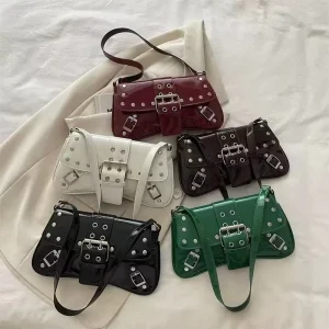 Ladies PU Cross Body Bag with Single Strap Candy Pattern Handbag Polyester Lining