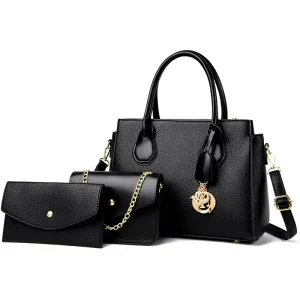Ladies Solid Pu Leather Crossbody Shell Shoulder Designer Handbags Set Luxury Shoulder Bag Woman