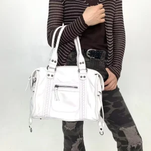 Ladies’ Y2K European and American Hot Girl Motorcycle Shoulder Bag Millennium Street Personalized Cross Shoulder Handbag