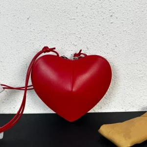 Lady Fashion Dress Heart-Shaped Genuine Leather Soft Two Straps Zipper Shoulder Underarm Crossbody Bag Spring High