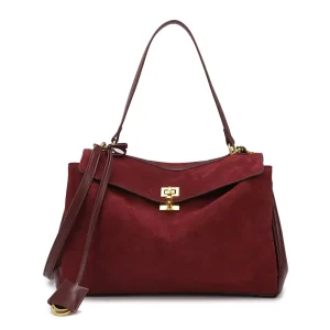 Lady Fashion Retro Matte Leather Tote Bag Large Capacity Soft Genuine Leather Waterproof Lightweight Single Shoulder Handbag