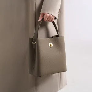 Lady Women’s Crossbody Bucket Bag Chic Sophisticated Shoulder Handbag Zipper PU Urban Simplicity Style