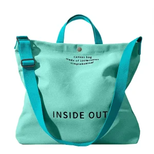 Large Capacity Canvas Tote Bag Women Storage Handbag With Shoulder Belt