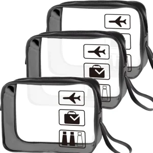 Large Capacity Clear Toiletry Bag Convenient Travel Handbag Airport Item Storage Quart Sized Bag Makeup Cosmetic Bag