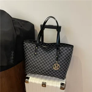 Large Capacity Commuting Tote Bag Fashion Printed Women’s Style College Students’ Class Zipper Single-Shoulder Bag