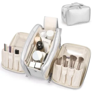 Large Capacity Cosmetic Bags for Women Large Opening Waterproof Storage Toiletry Bags Make up Bag for Traveling