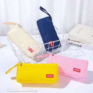 Large Capacity Creative Solid Color School Pencil Pouch Bags Custom Logo Factory Direct Pen Pencil Pouch Bag Case