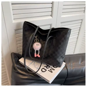 Large Capacity Cute Shoulder Bag Portable PU Leather Tote Crossbody Bag