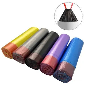 Large Capacity Drawstring Trash Bags Disposable Plastic Garbage Bags for Kitchen Bathroom Use