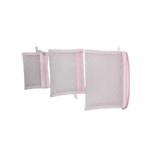 Large Capacity Fashionable Girls Cosmetic Bag with Heart Pattern Mesh Zipper Portable Outdoor Travel Makeup Storage