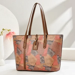 Large Capacity Handbags Colorful Patchwork Pattern Tote Bags Luxury Unique Design Woman Shoulder Bags