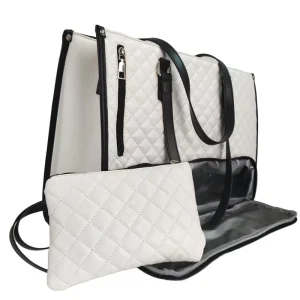 Large Capacity Handheld Cooler Bag PU High Grade Insulated Business Work Picnic Bag Vintage Fashion Ladies Style